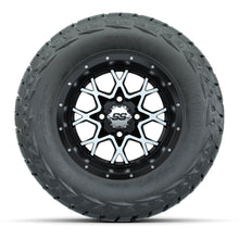 GTW Vortex Matte Black/Machined 12 in Wheels with 23x10.00-R12 Maverick All-Terrain Tires – Full Set