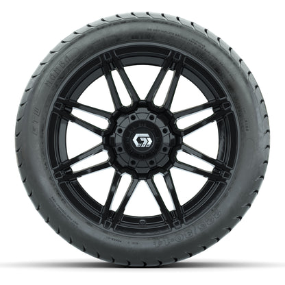 GTW Stealth Gloss Black 14 in Wheels with 225/30-14 Mamba Street Tires – Full Set