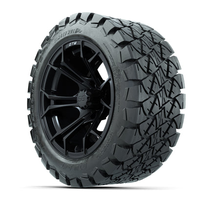 GTW Spyder Matte Black 14 in Wheels with 22x10-14 GTW Timberwolf All-Terrain Tires – Full Set