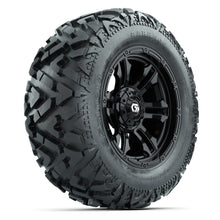 GTW Shogun Gloss Black 14 in Wheels with 25x10-14 Barrage Mud Tires – Full Set