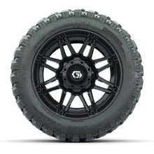 GTW® Stealth Black/Machined 12 in Wheels with 22X11-R12 Nomad Steel Belt Radial All-Terrain Tires – Full Set