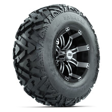 GTW® Tempest Black/Machined 12 in Wheels with 25X10-12 Barrage Mud Tires – Full Set