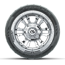 GTW® Shogun Chrome 12 in Wheels with 215/40-R12 Fusion GTR Steel Belt Radial Street Tires – Full Set