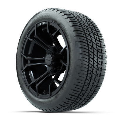 GTW Spyder Matte Black 14 in Wheels with 205/30-14 Fusion Street Tires – Full Set
