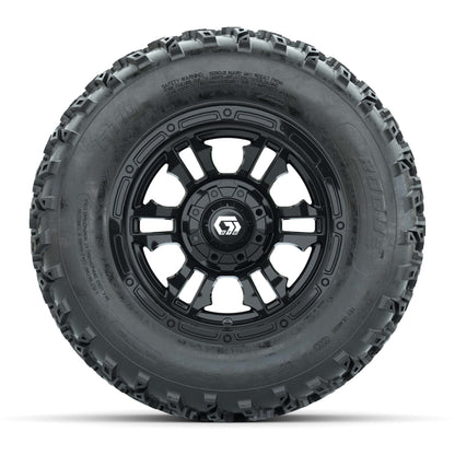 GTW® Shogun Gloss Black 12 in Wheels with 23X10.00-12 Rogue All-Terrain Tires – Full Set