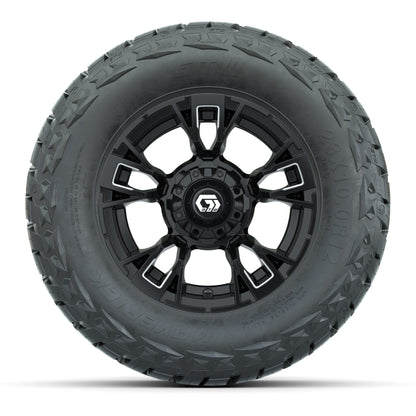 GTW Vandal Matte Black/Machined 12 in Wheels with 23x10.00-R12 Maverick All-Terrain Tires – Full Set
