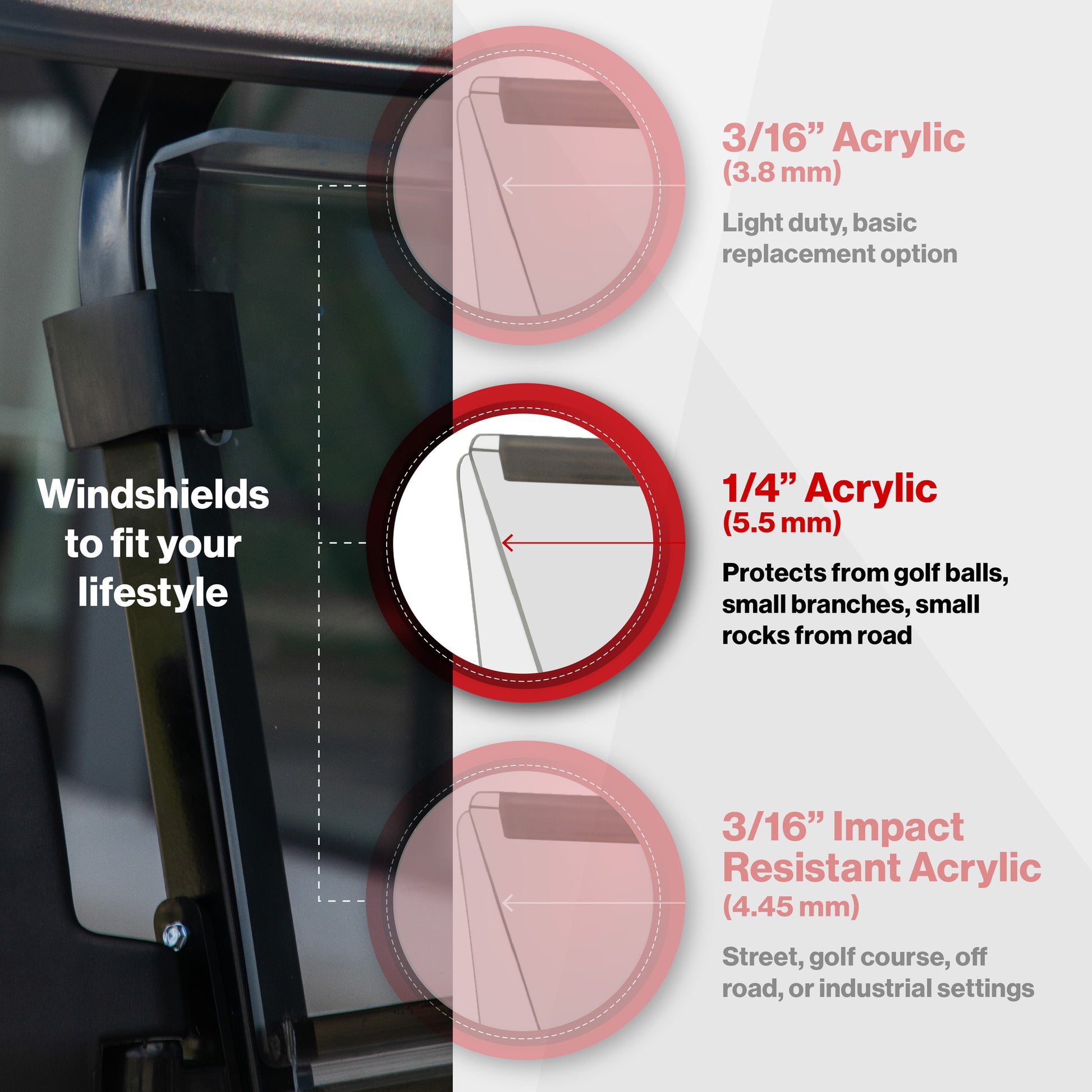 RedDot DACH Apollo Tinted Vented Folding Windshield (Years 2025-Up)