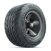 GTW® Godfather Matte Gray 12 in Wheels with 255/55-R12 Fusion GTR Steel Belt Radial Street Tires – Full Set