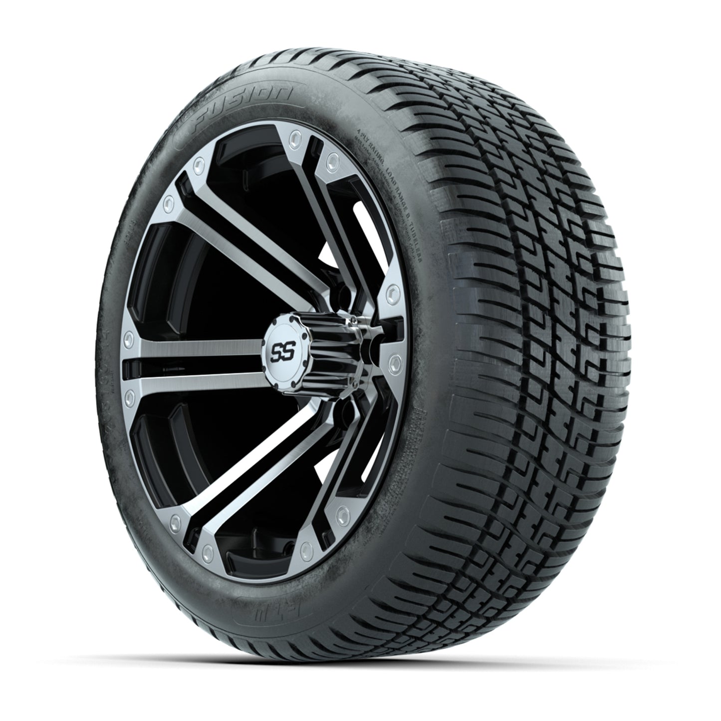 Set of (4) 14" GTW® Machined/Black Specter Wheels On Lo-Pro Tires