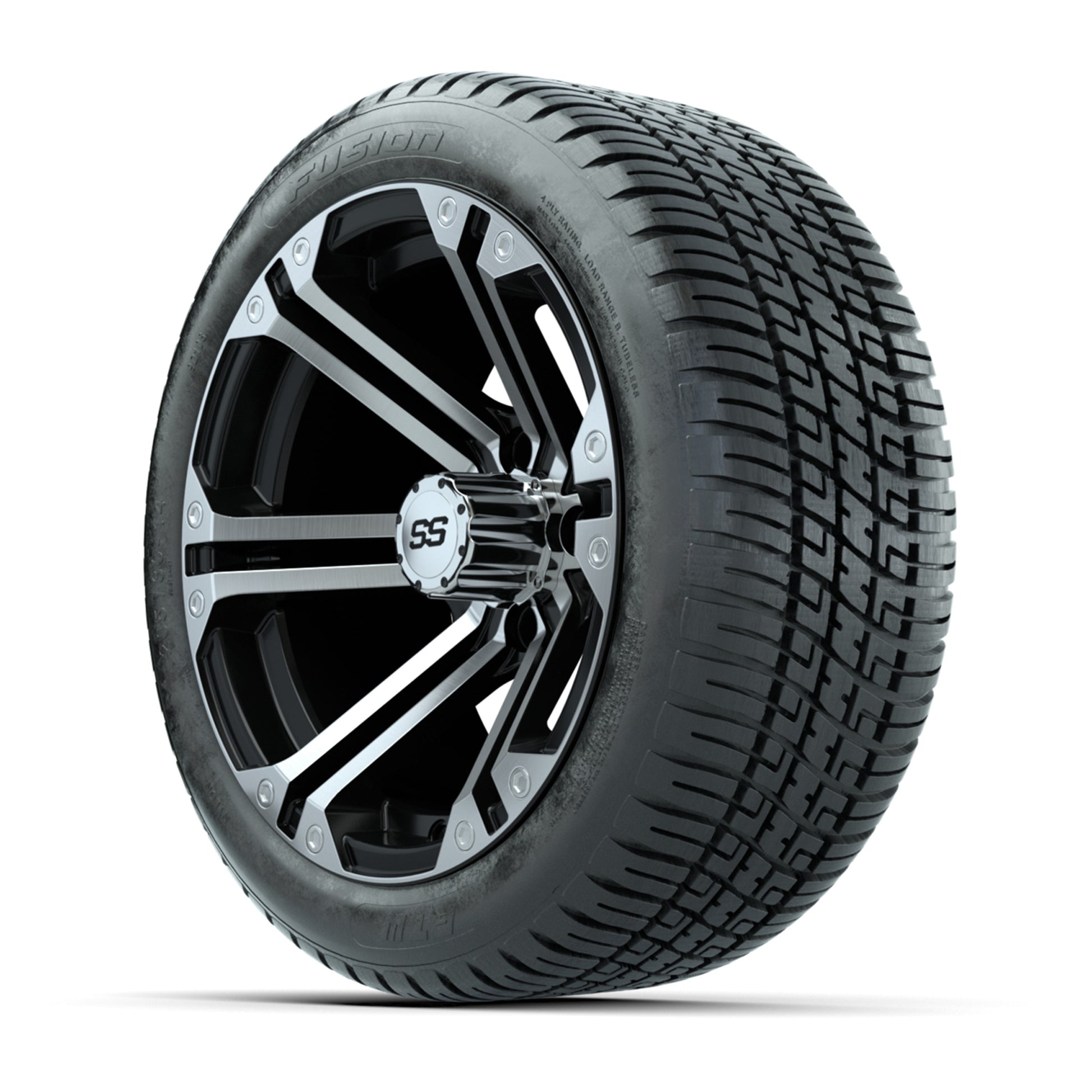 Set of (4) 14" GTW® Machined/Black Specter Wheels On Lo-Pro Tires