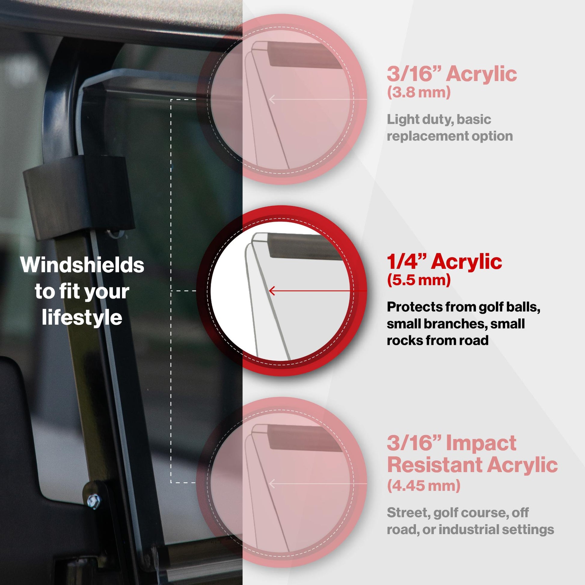 RedDot Star EV Capella Clear Vented Folding Windshield