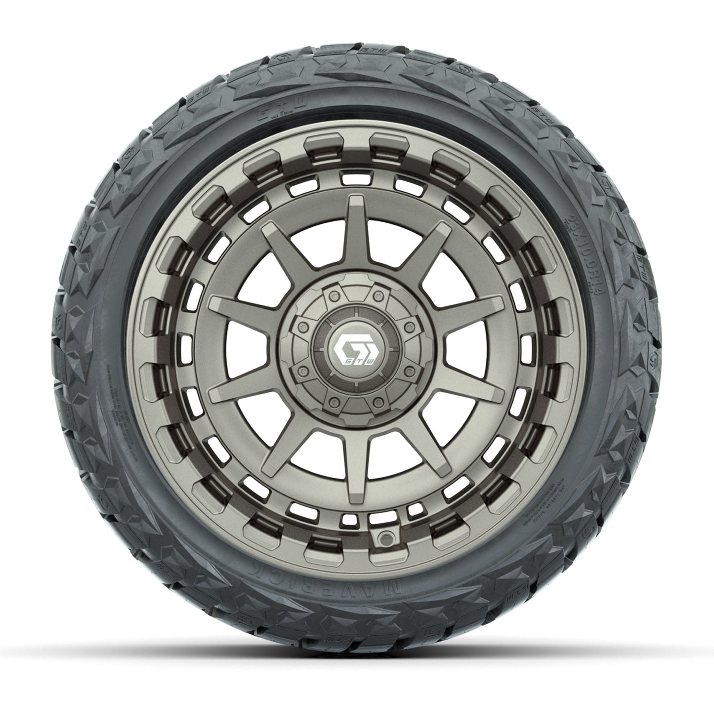 GTW Barricade Satin Bronze 14 in Wheels with 23x10.00-R14 Maverick All-Terrain Tires – Full Set