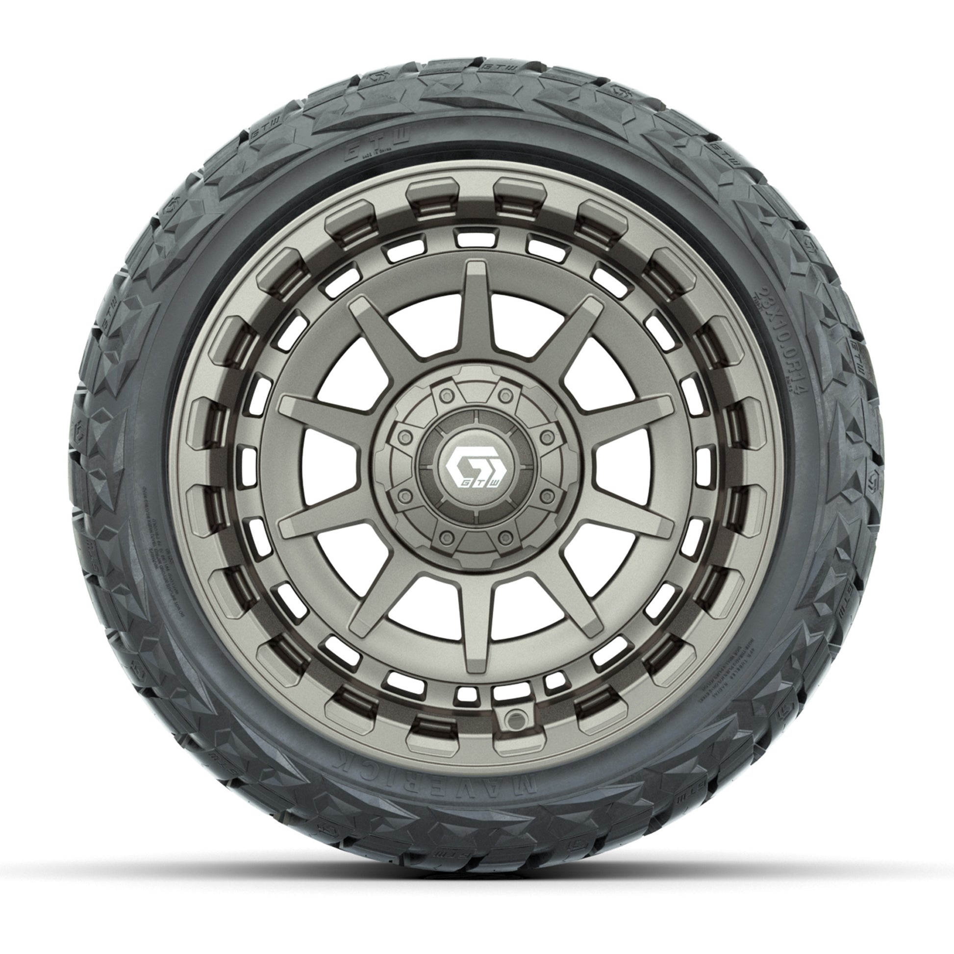 GTW Barricade Satin Bronze 14 in Wheels with 23x10.00-R14 Maverick All-Terrain Tires – Full Set