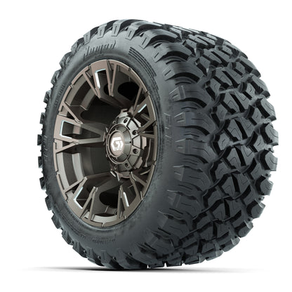 GTW® Vandal Bronze/Machined 12 in Wheels with 22X11-R12 Nomad Steel Belt Radial All-Terrain Tires – Full Set