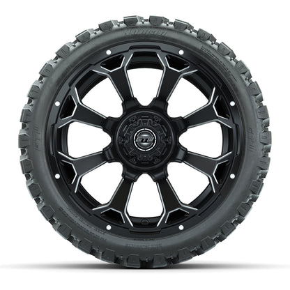 Set of (4) 15″ GTW Raven Matte Black Wheels with 23x10-R15 Nomad All-Terrain Tires