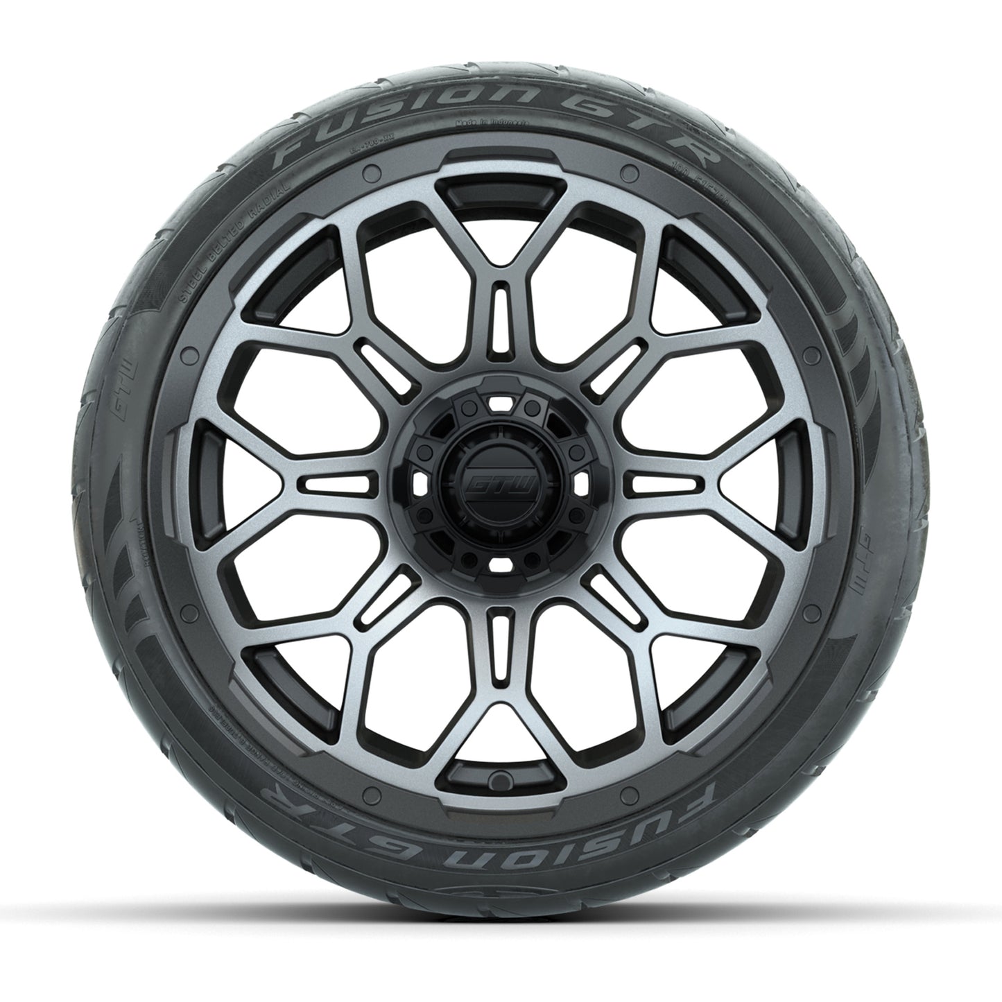 GTW Bravo Matte Gray 15 in Wheels with 215/40-R15 Fusion GTR Steel Belt Radial Street Tires – Full Set