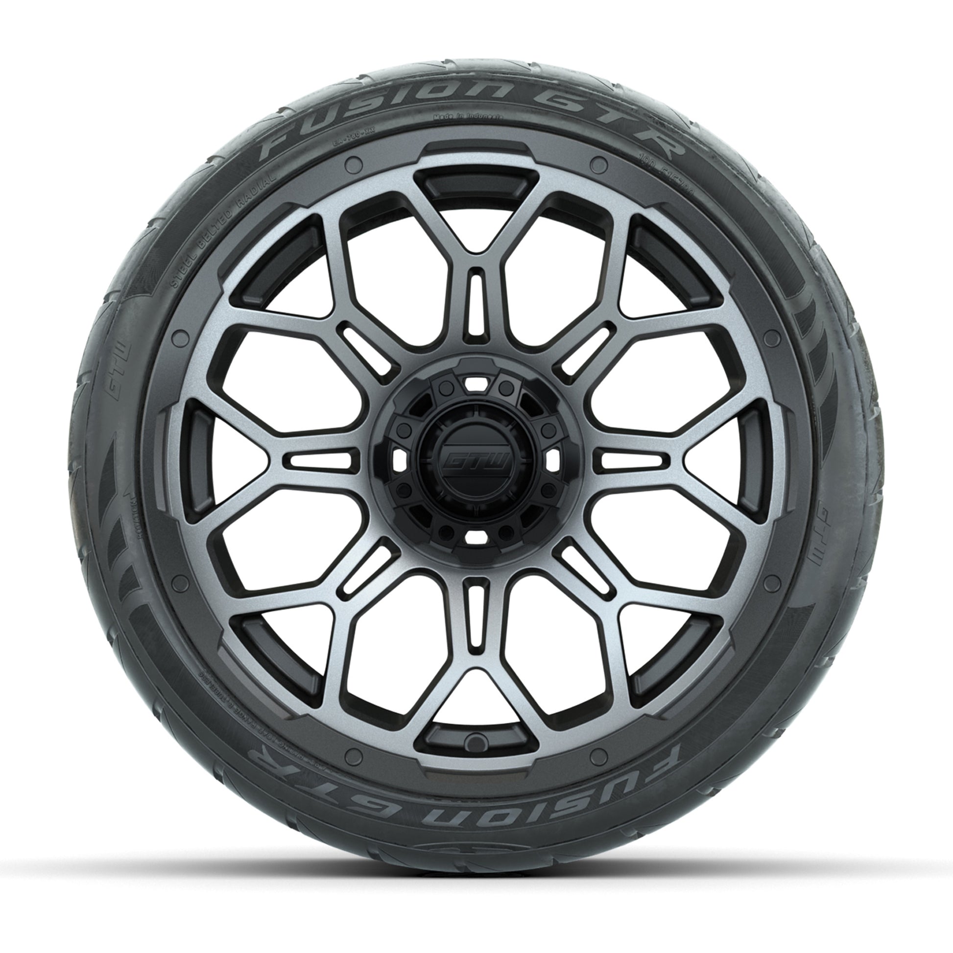 GTW Bravo Matte Gray 15 in Wheels with 215/40-R15 Fusion GTR Steel Belt Radial Street Tires – Full Set