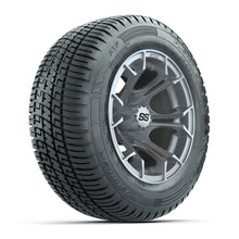 GTW® Spyder Silver Brush 12 in Wheels with 215/50-R12 Fusion S/R Steel Belt Radial Street Tires – Full Set