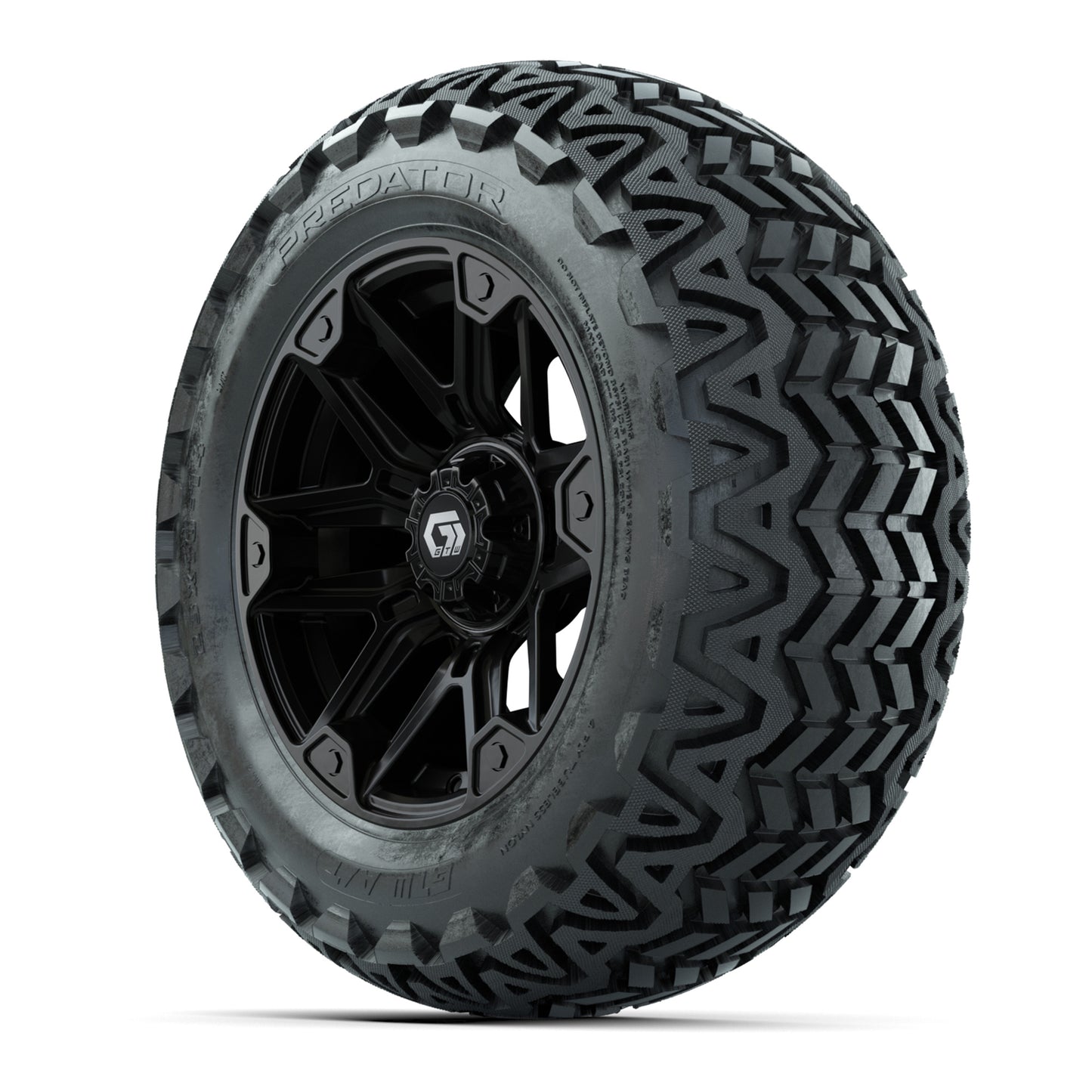GTW® Graffiti Gloss Black 14 in Wheels with 23x10-14 Predator All-Terrain Tires – Full Set