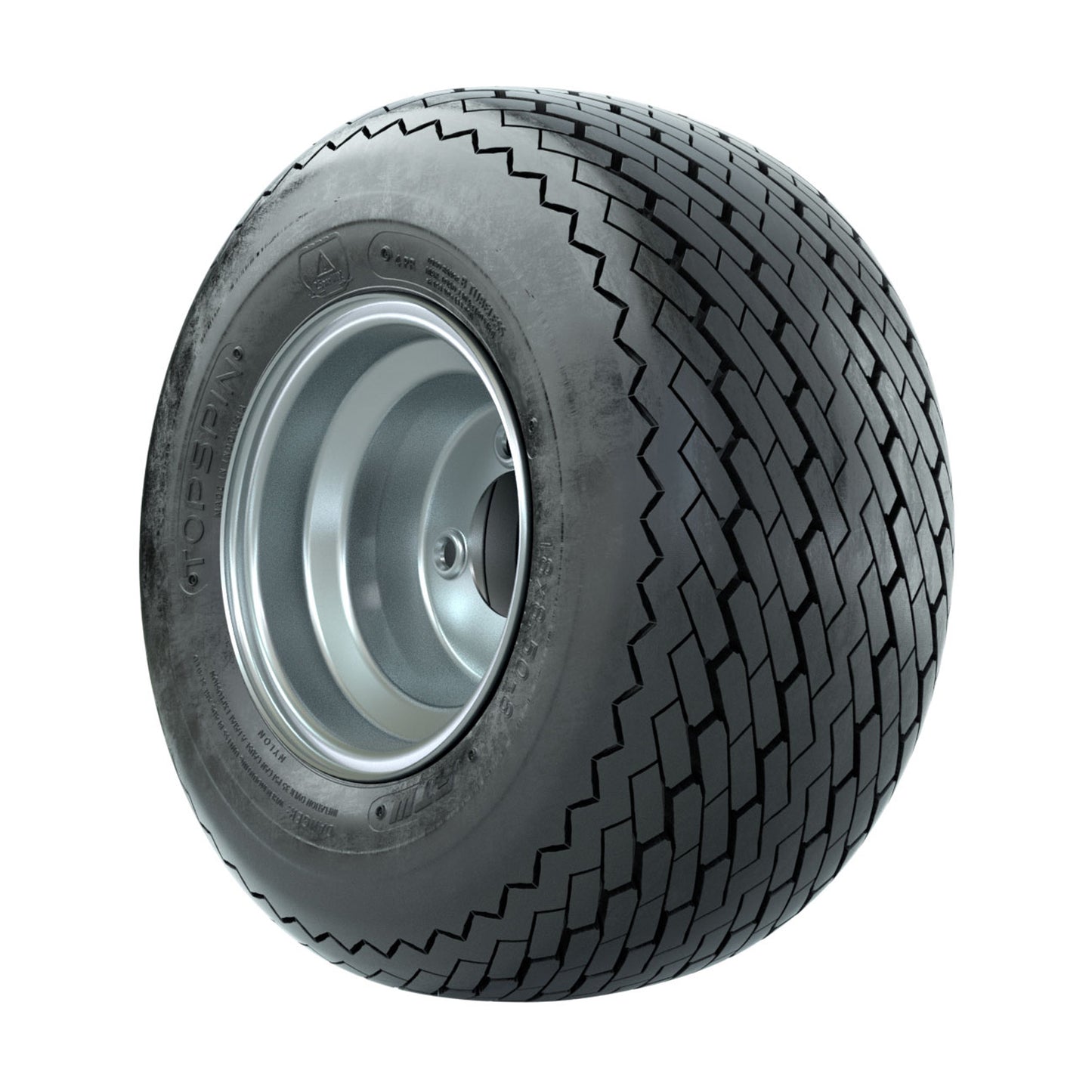8" GTW® Topspin Tire & Silver Steel Wheel Assembly
