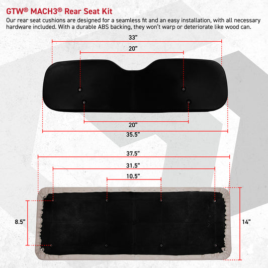 GTW® Mach Series & MadJax® Genesis 150 Rear Seat Replacement Cushion - Stone Gray