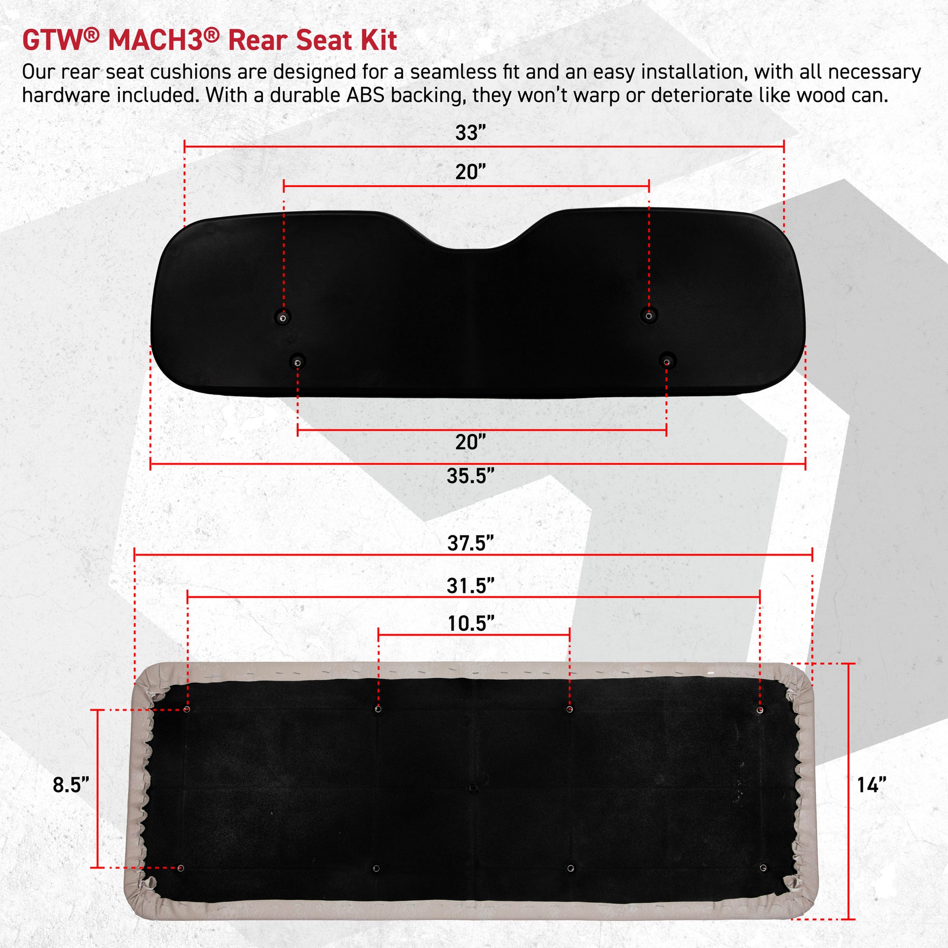 Yamaha G19-G22 - GTW Mach3 White Rear Flip Seat