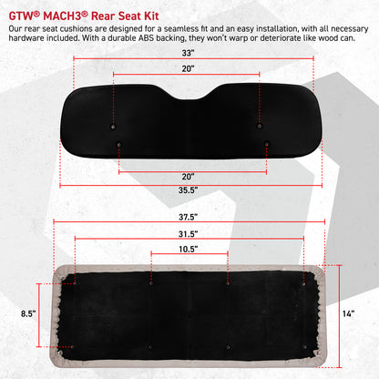 GTW® MACH3 Rear Flip Seat Yamaha G-Series (Models G19-22) - Ivory