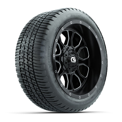 GTW® Volt Black/Machined 14 in Wheels with 205/30-R14 Fusion Street Tires – Full Set
