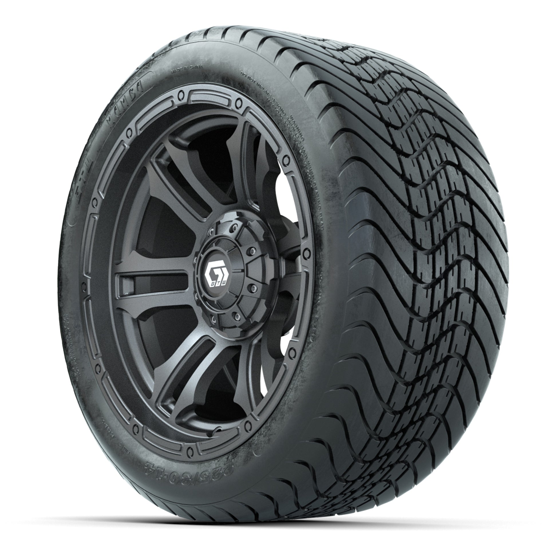 GTW Shogun Gunmetal 14 in Wheels with 225/30-14 Mamba Street Tires – Full Set