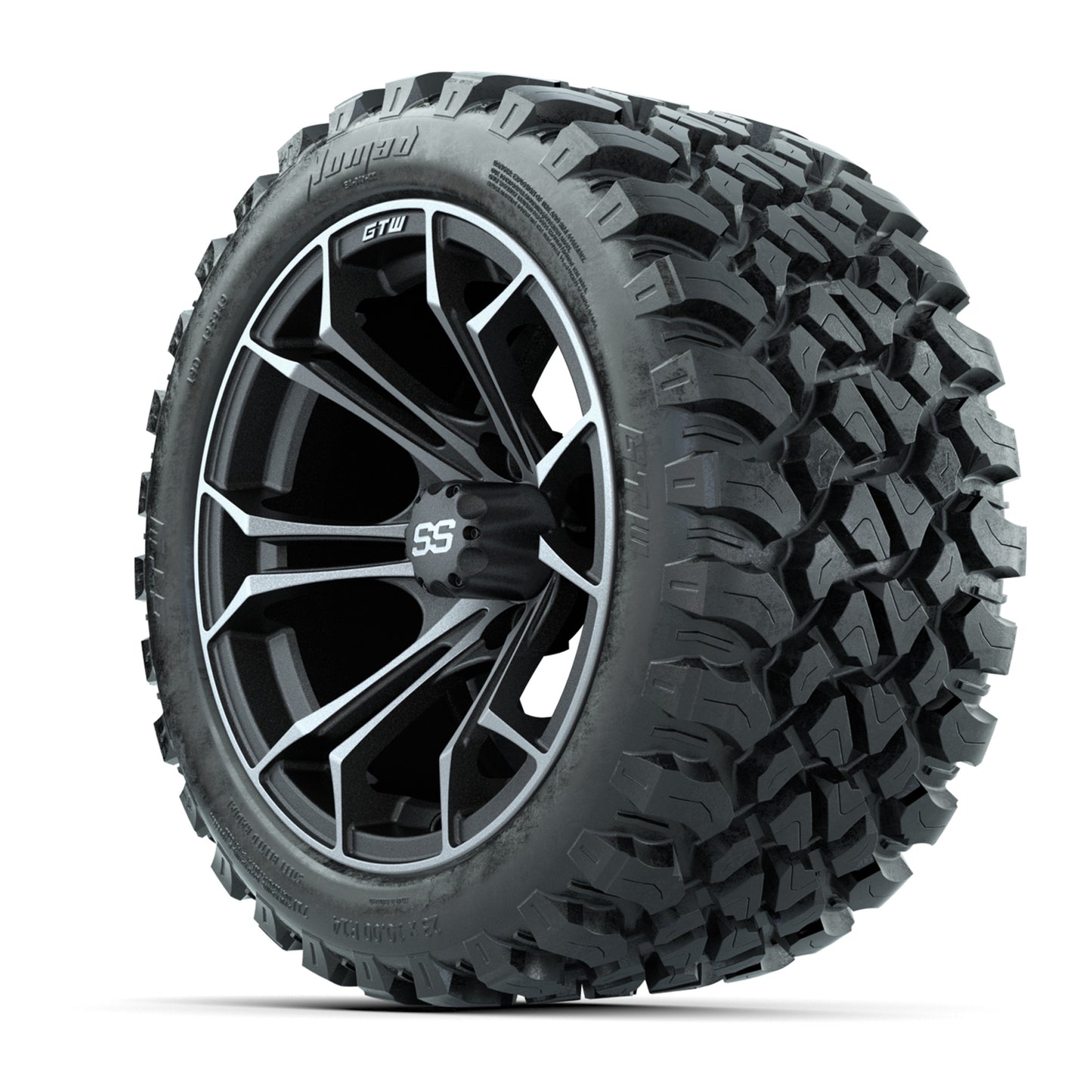 GTW Spyder Matte Grey 14 in Wheels with 23x10-14 GTW Nomad All-Terrain Tires – Full Set