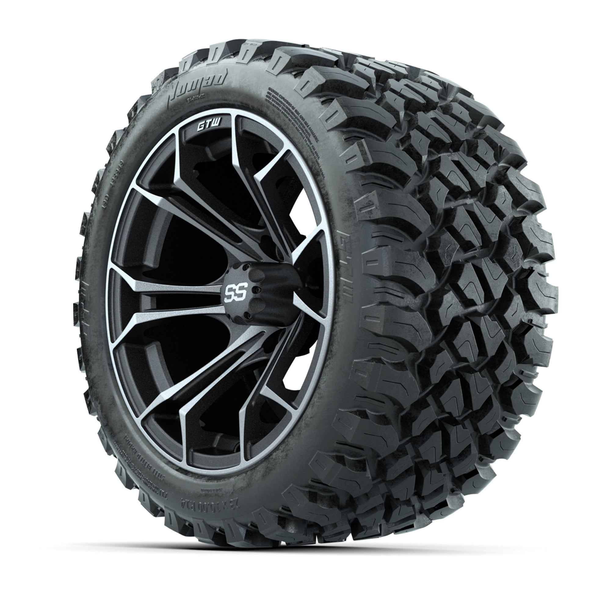 GTW Spyder Matte Grey 14 in Wheels with 23x10-14 GTW Nomad All-Terrain Tires – Full Set