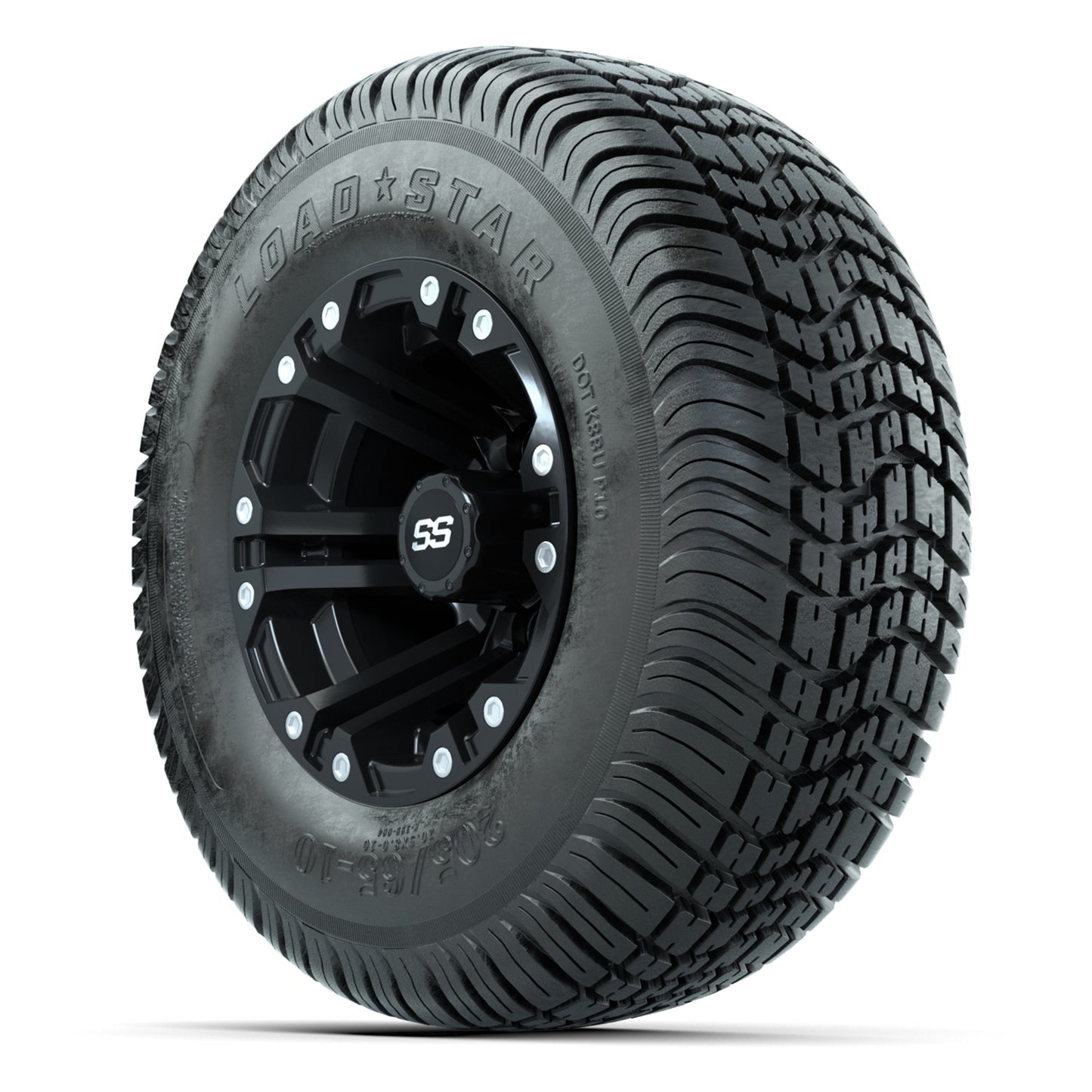 GTW Specter Matte Black 10 in Wheels with 205/65-10 Kenda Load Star Street Tires – Full Set