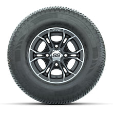 GTW Spyder Machined/Matte Grey 10 in Wheels with 205/65-R10 Fusion SR Steel Belted Radial Tires – Full Set