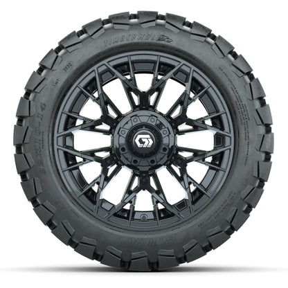 GTW Stellar Black 14 in Wheels with 22X10-14 Timberwolf All-Terrain Tires – Full Set