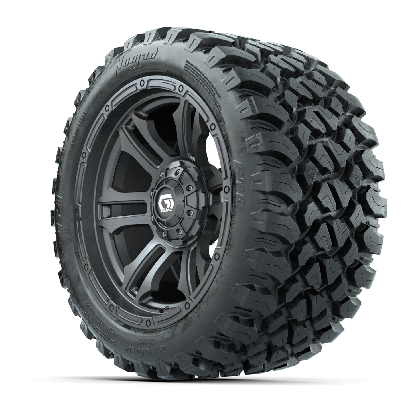 GTW® Shogun Gunmetal 14 in Wheels with 23X10-R14 Nomad Steel Belt Radial All-Terrain Tires - Full Set