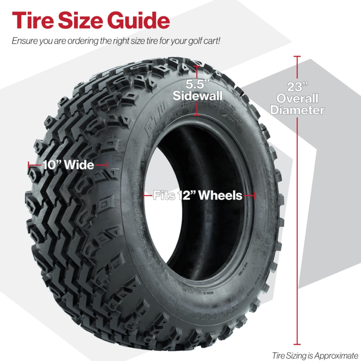 GTW® Stealth Gloss Black 12 in Wheels with 23X10.00-12 Rogue All-Terrain Tires – Full Set