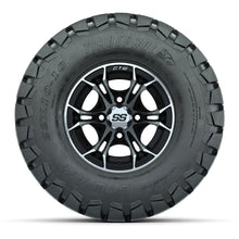 GTW Spyder Machined/Black 10 in Wheels with 22x10-10 Timberwolf All Terrain Tires – Full Set