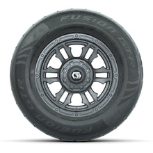 GTW® Shogun Gunmetal 12 in Wheels with 255/55-R12 Fusion GTR Steel Belt Radial Street Tires – Full Set