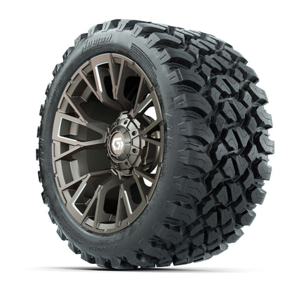 GTW® Vandal Bronze/Machined 14 in Wheels with 23X10-R14 Nomad Steel Belt Radial All-Terrain Tires – Full Set