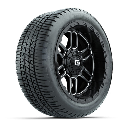 GTW® Titan Black/Machined 14 in Wheels with 205/30-R14 Fusion Street Tires – Full Set