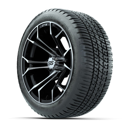 GTW Spyder Machined/Black 14 in Wheels with 205/30-14 Fusion Street Tires – Full Set