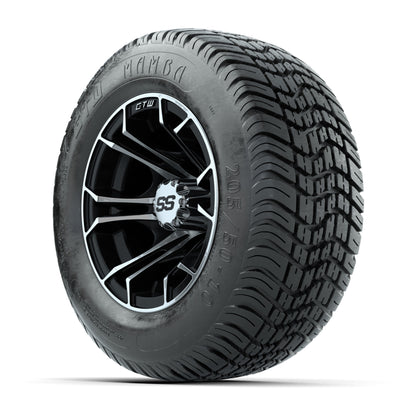 GTW Spyder Machined/Black 10 in Wheels with 205/50-10 Mamba Street Tires – Full Set