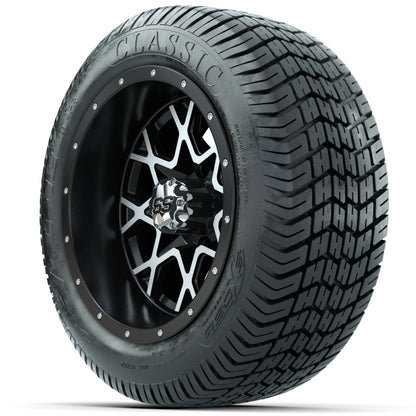 Set of (4) 12 in GTW Vortex Wheels with 215/40-12 Excel Classic Street Tires