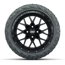 GTW Vortex Matte Black 14 in Wheels with 23x10.00-R14 Maverick All-Terrain Tires – Full Set