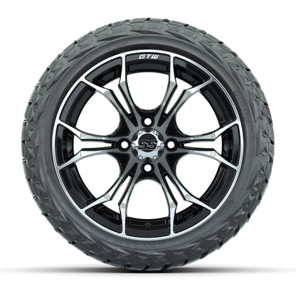 GTW Spyder Black/Machined 14 in Wheels with 23x10.00-R14 Maverick All-Terrain Tires – Full Set