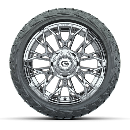 GTW Stellar Chrome 14 in Wheels with 23x10.00-R14 Maverick All-Terrain Tires – Full Set