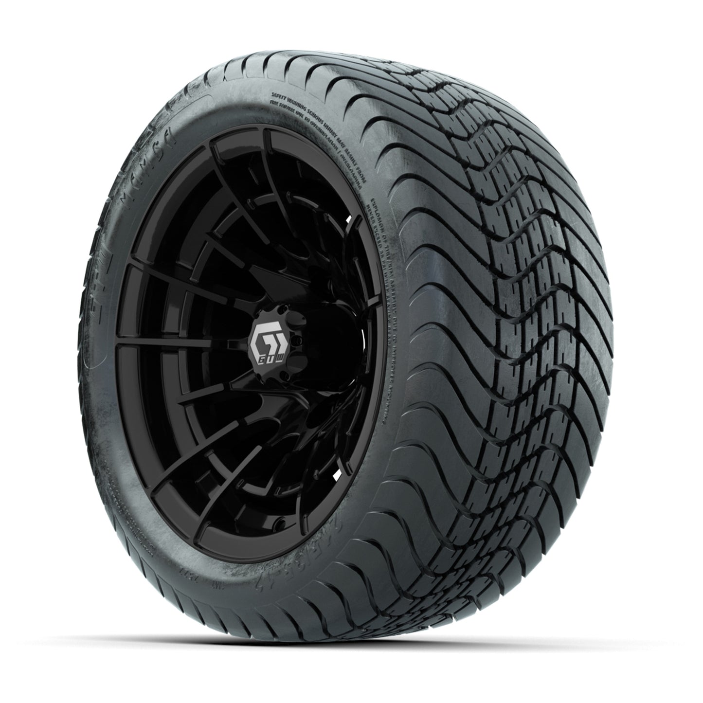 GTW® Boost Gloss Black 12 in Wheels with 215/35-12 Mamba Street Tires – Full Set