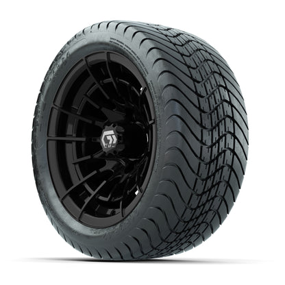 GTW® Boost Gloss Black 12 in Wheels with 215/35-12 Mamba Street Tires – Full Set
