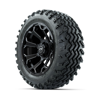 GTW Raven Ball Milled/Matte Black 14 in Wheels with 23x10.00-14 Rogue All Terrain Tires - Full Set