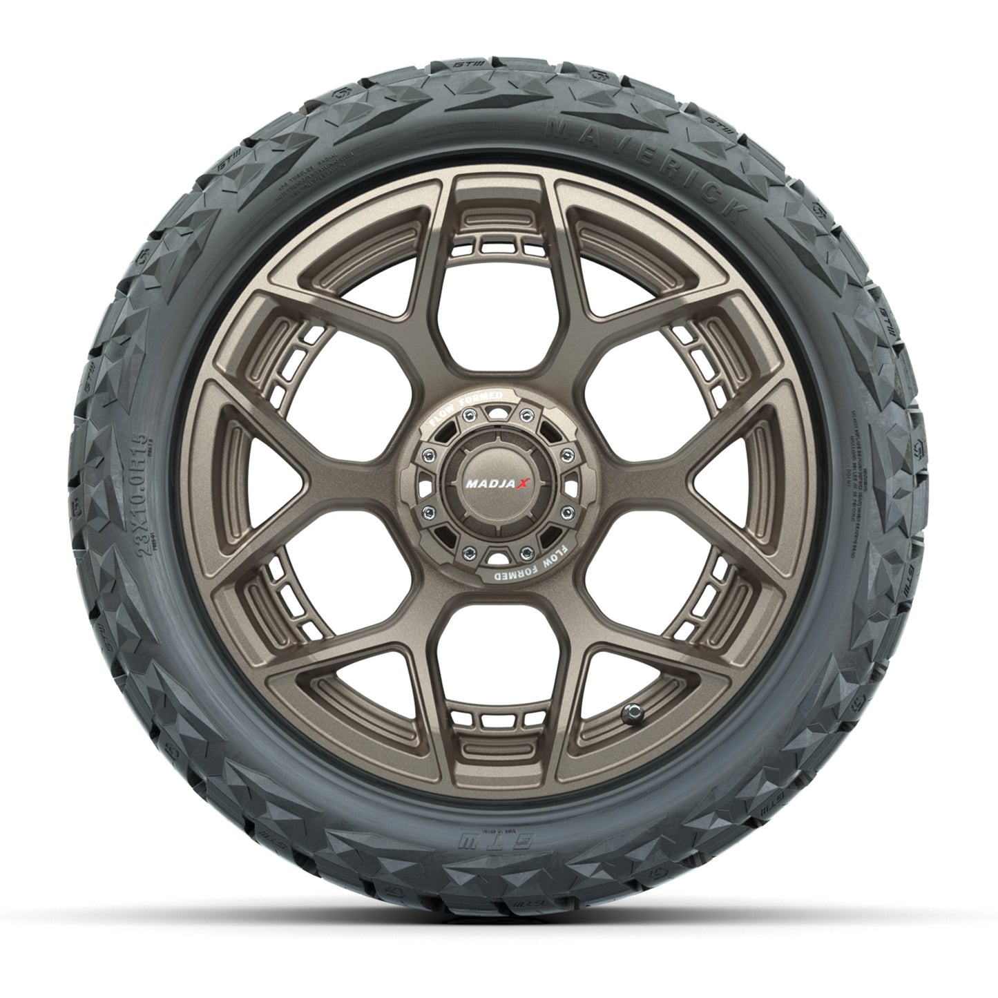 GTW MadJax® Flow Form Evolution Matte Bronze 15 in Wheels with 23x10.00-R15 Maverick All-Terrain Tires – Full Set